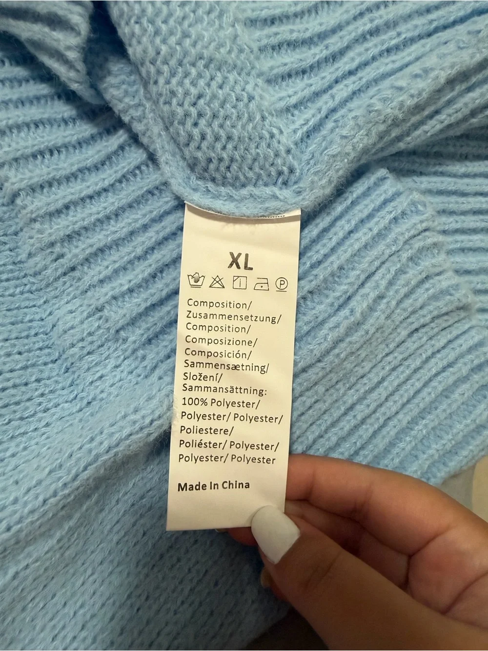 Light Blue unisex Knit Hoodie Sweater